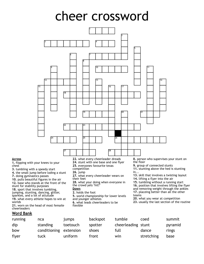 cheer crossword