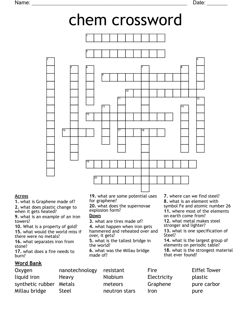 chem crossword
