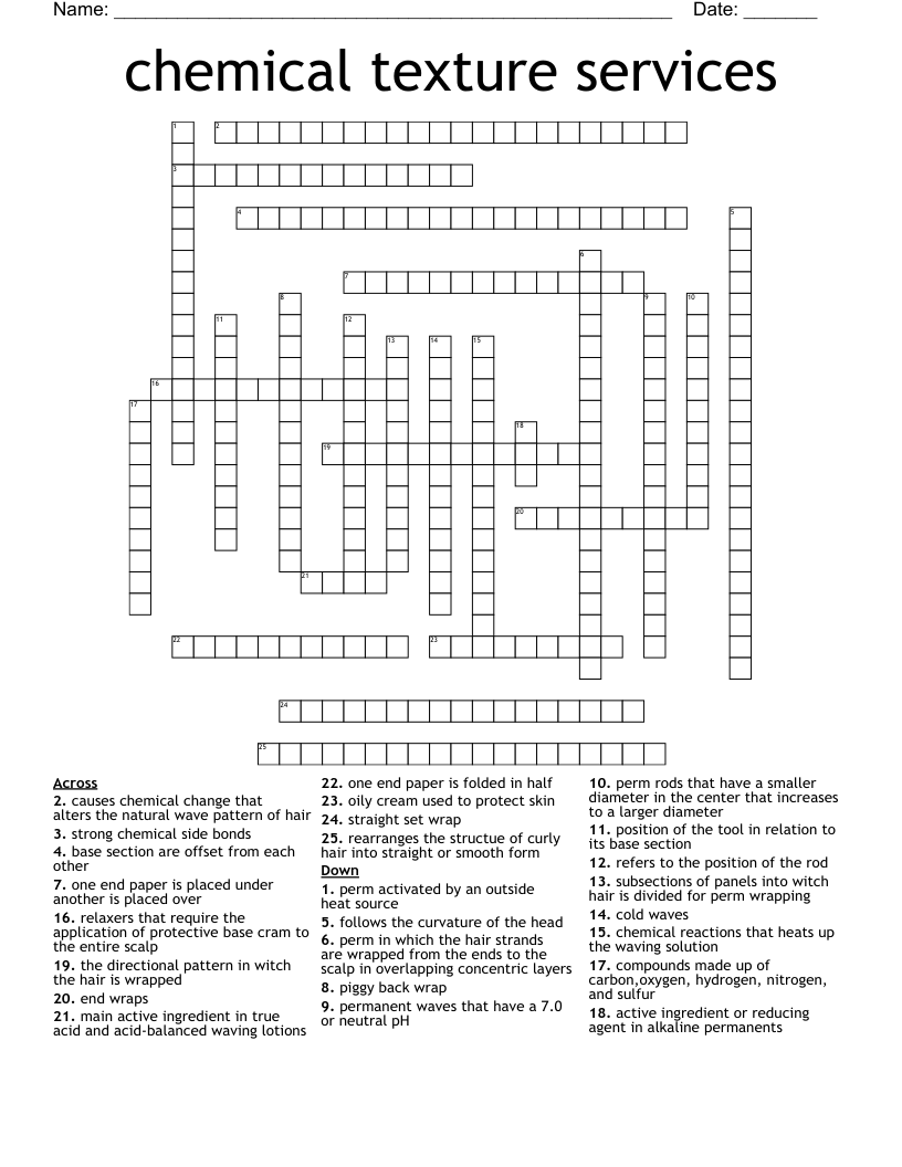 chemical texture services  Crossword