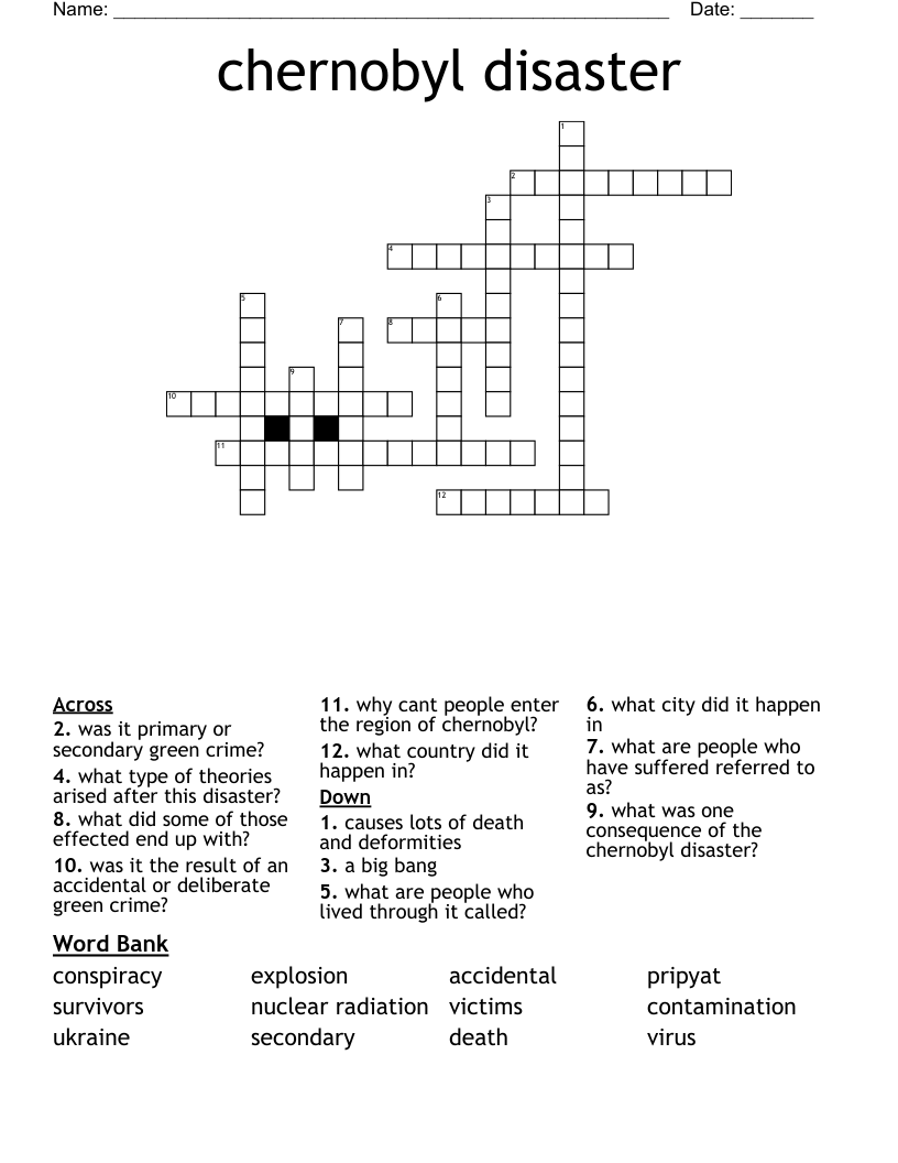 chernobyl disaster Crossword