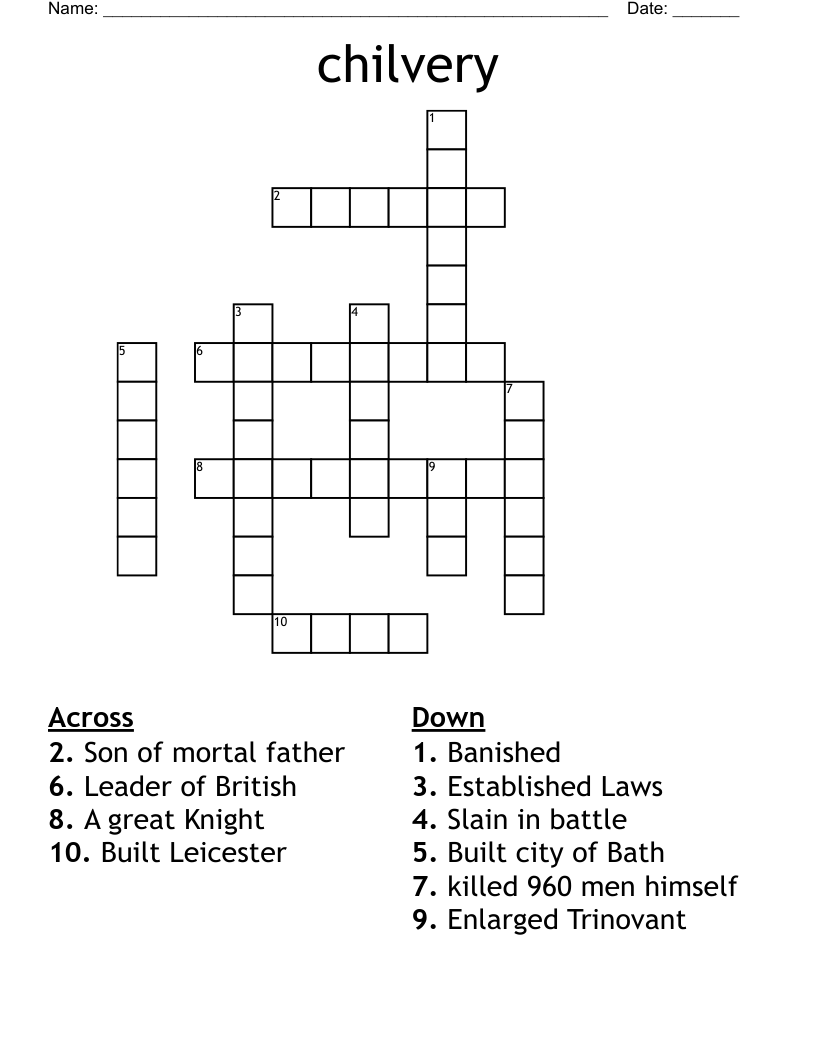 chilvery Crossword