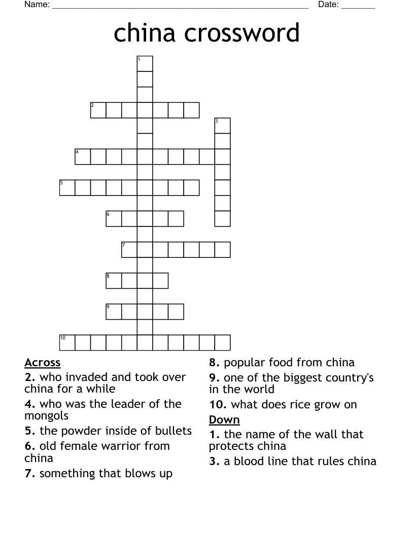 china crossword