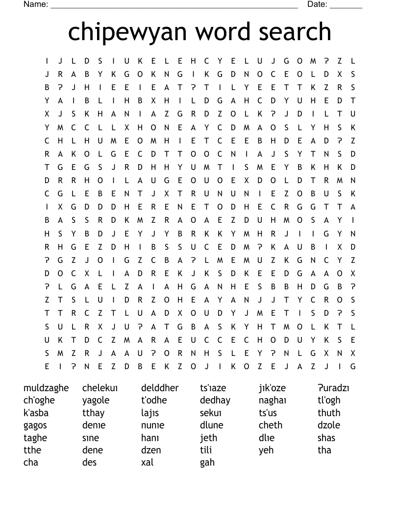 chipewyan word search