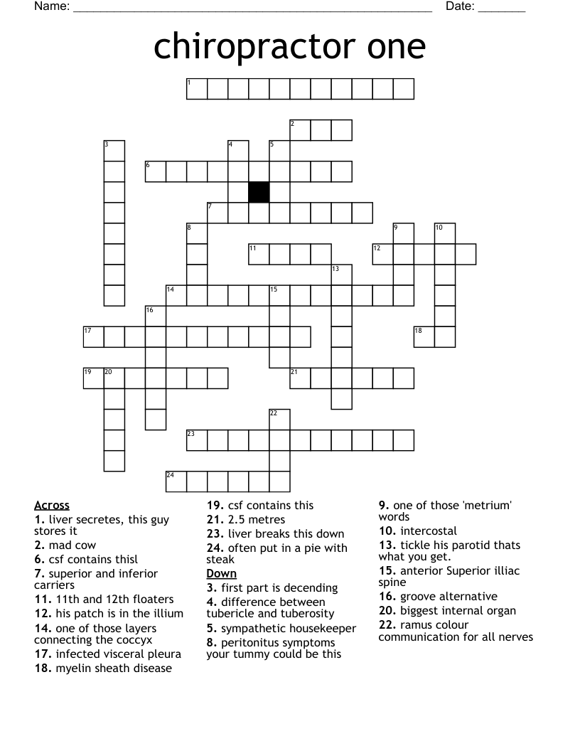 chiropractor one Crossword