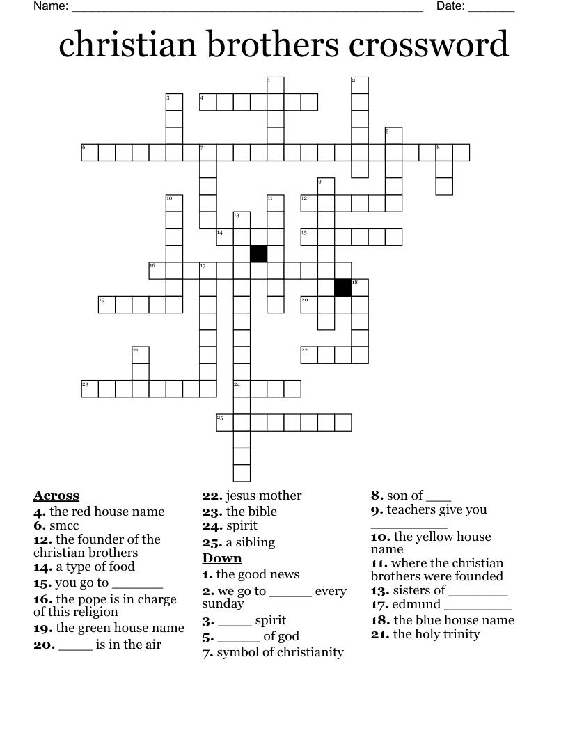 christian brothers crossword