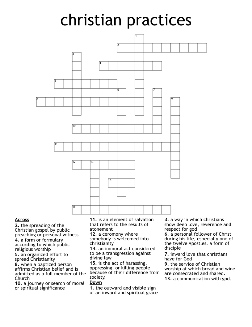 christian practices Crossword