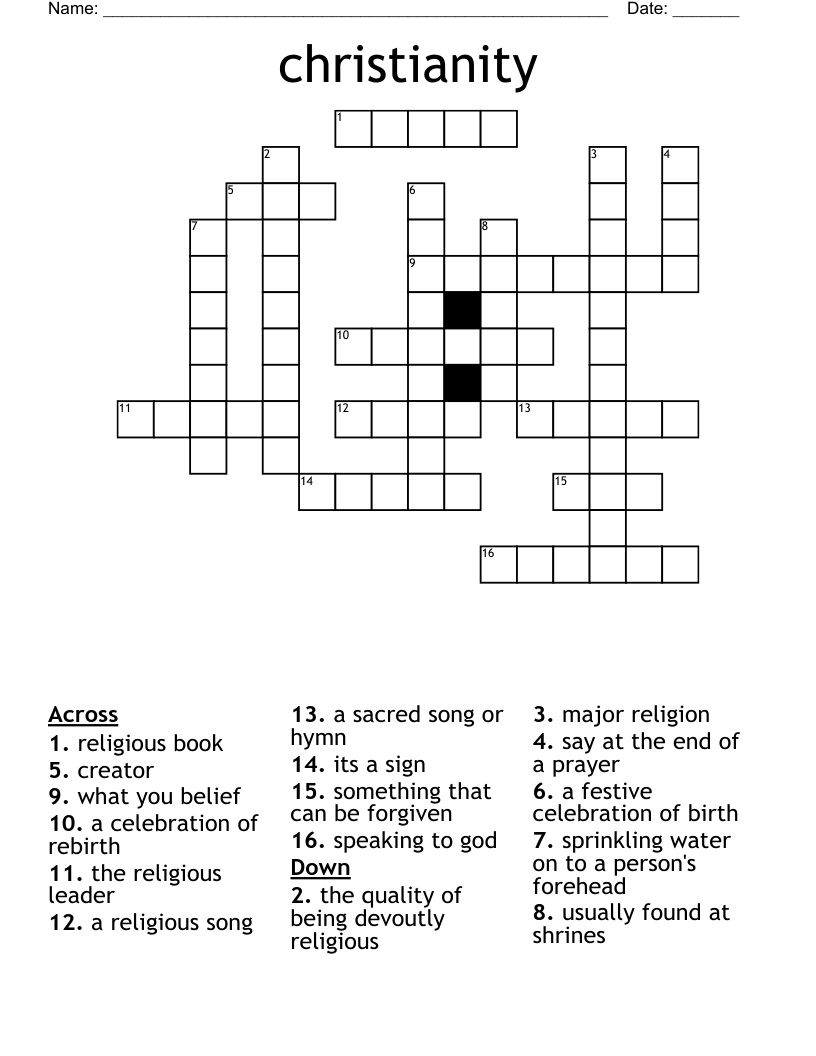 christianity Crossword