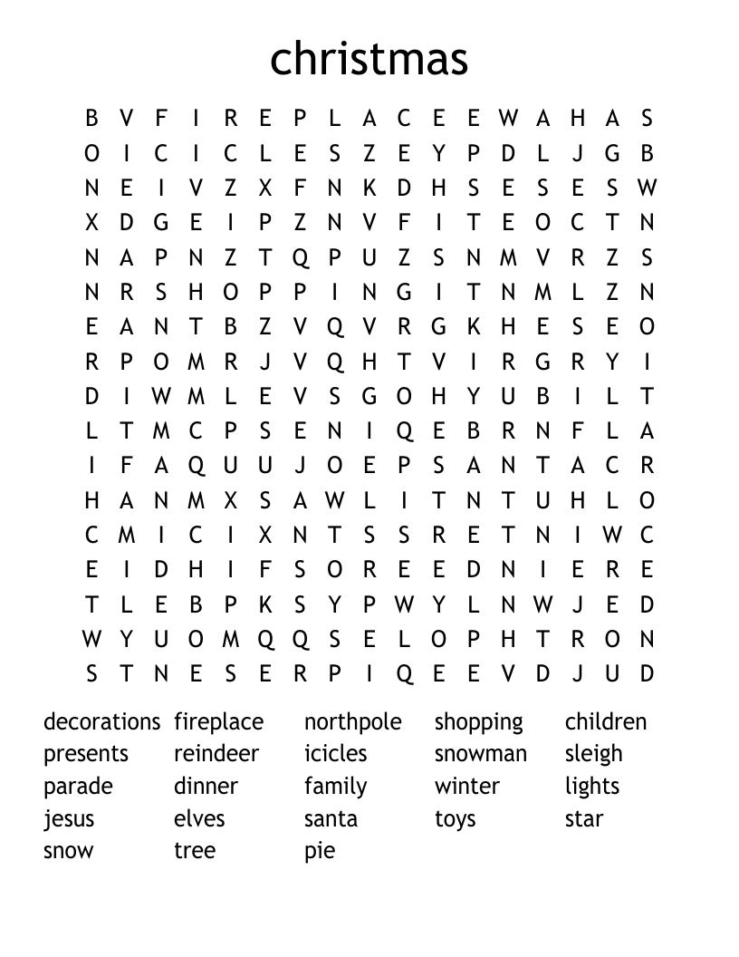 christmas Word Search