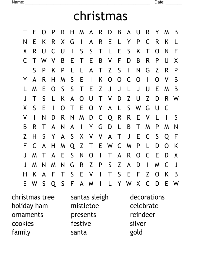 christmas Word Search