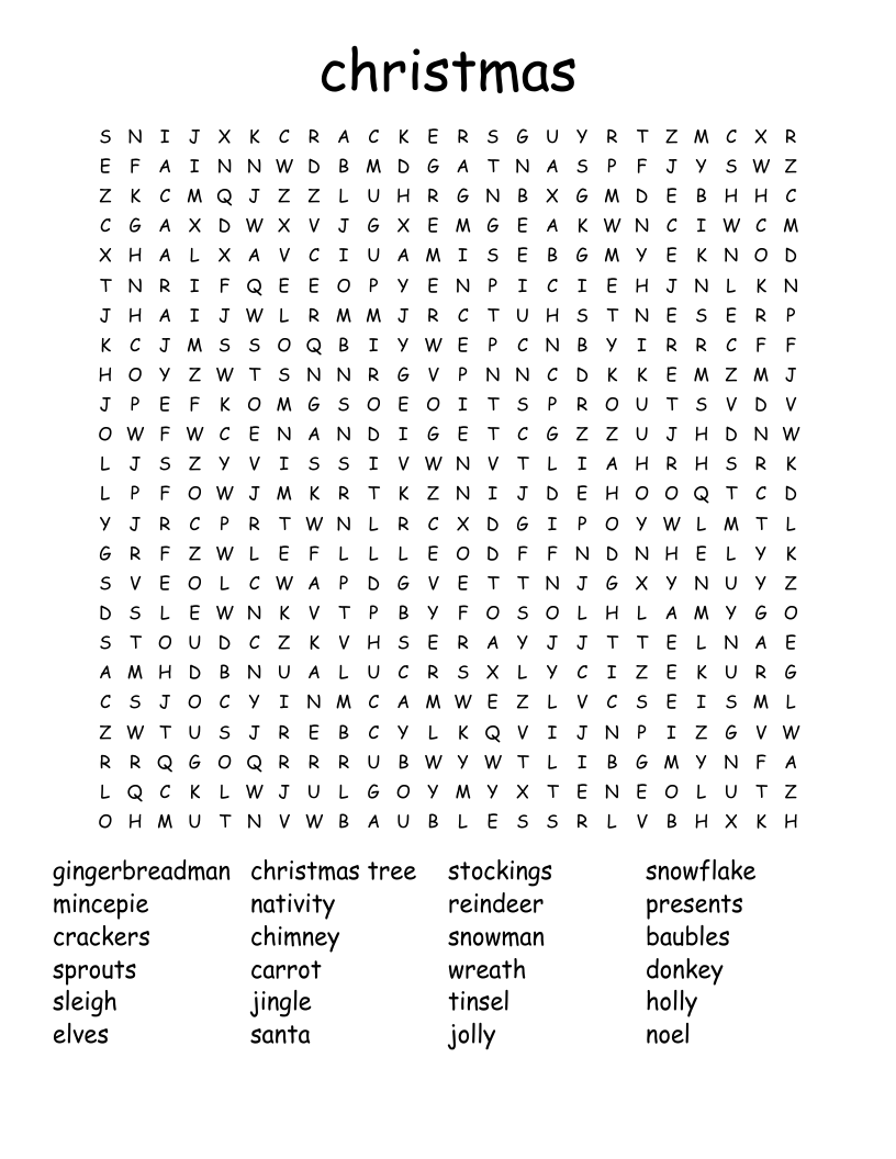 christmas Word Search