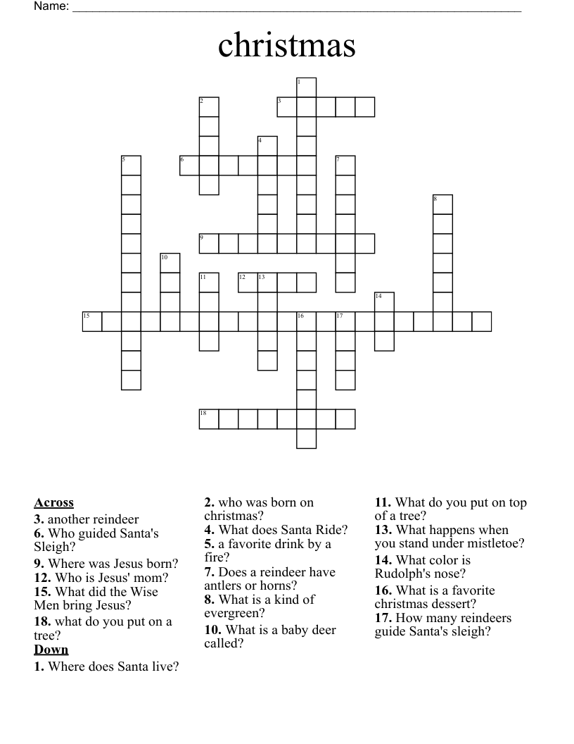 christmas Crossword