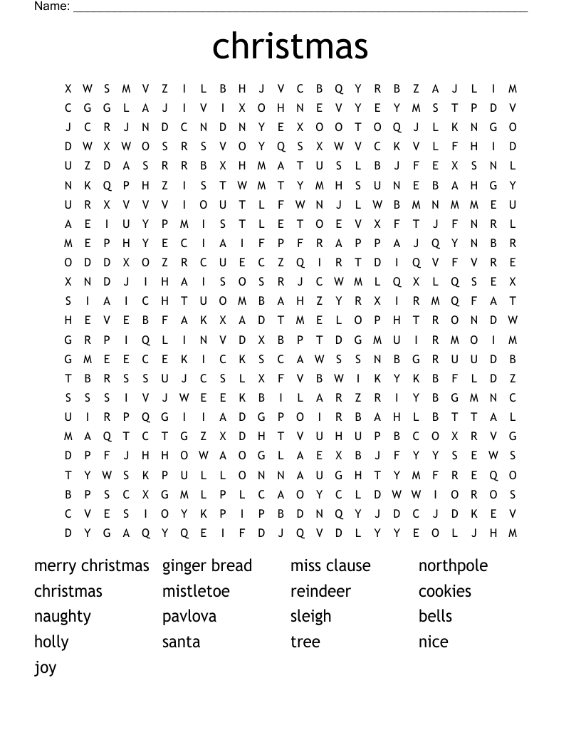 christmas Word Search