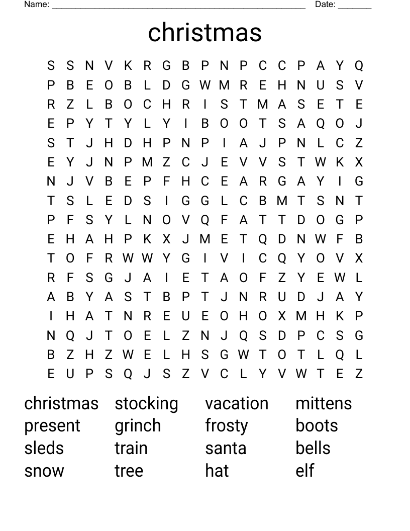 christmas Word Search