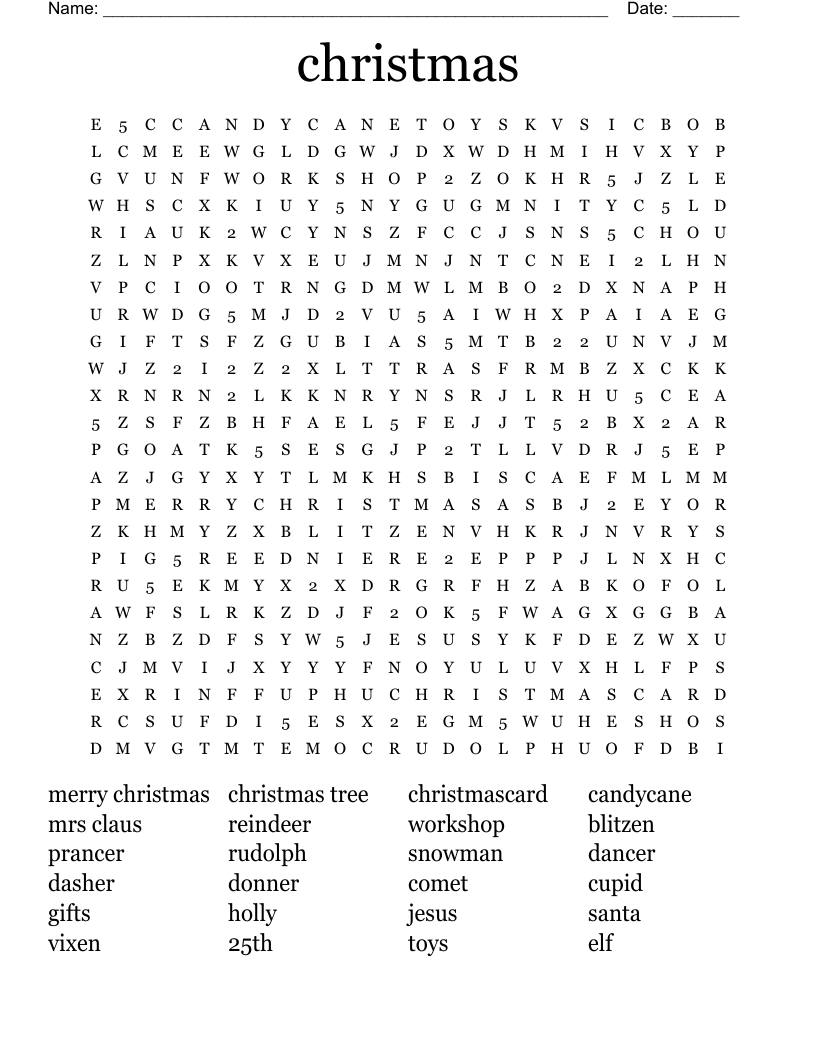 christmas Word Search