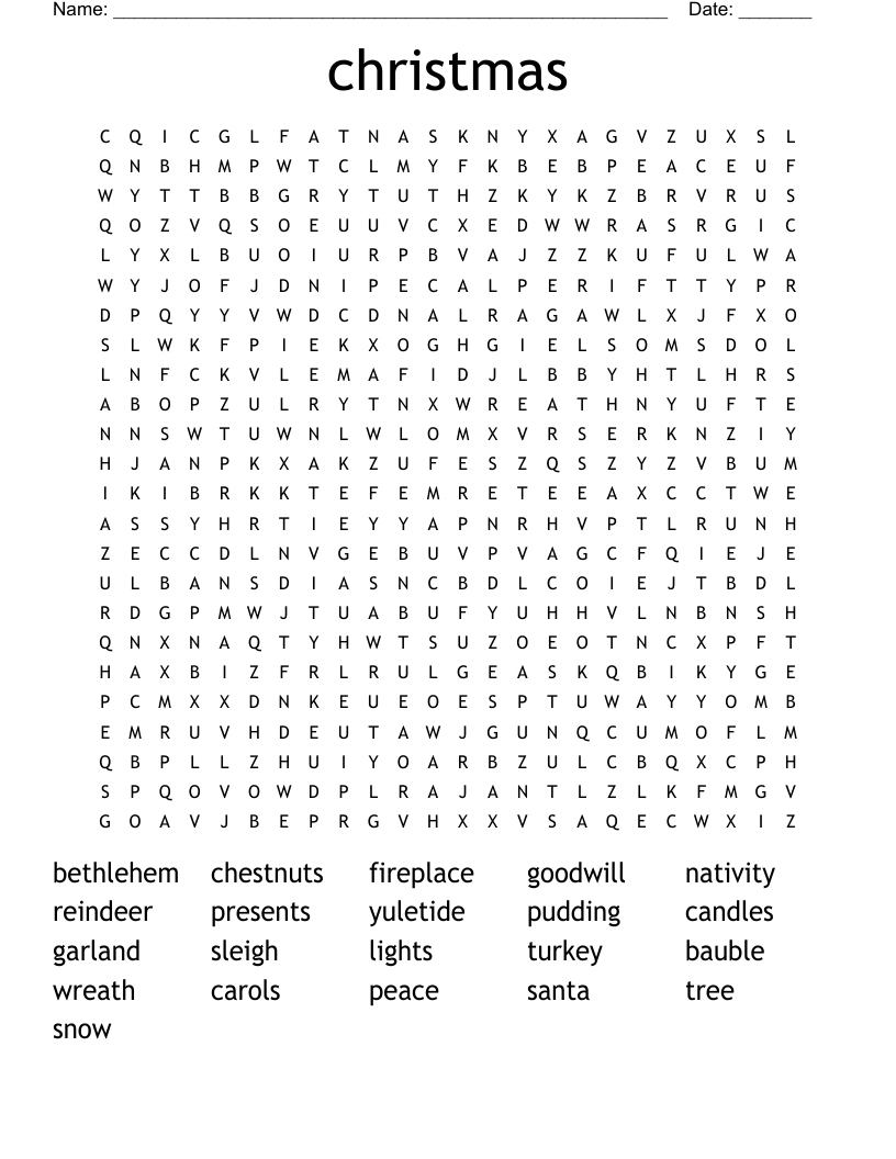 christmas Word Search