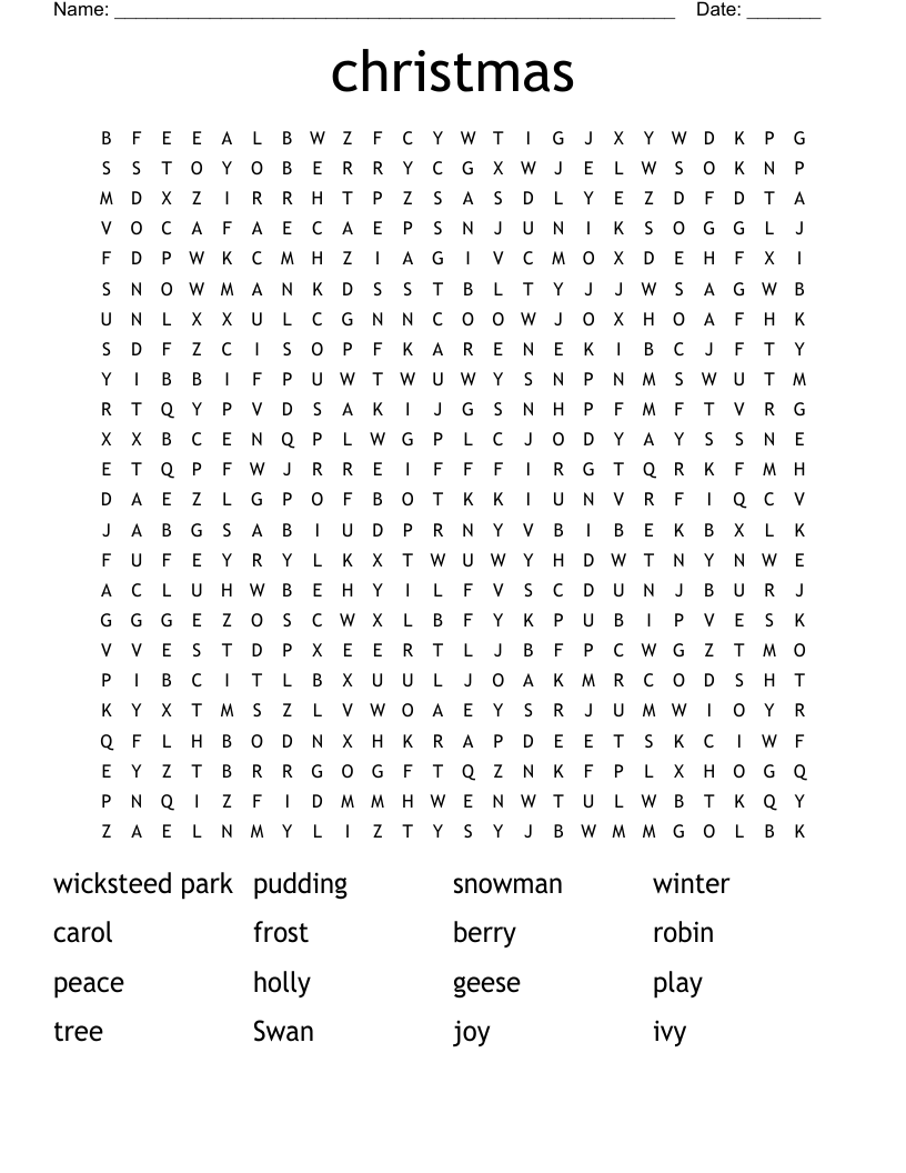 christmas Word Search