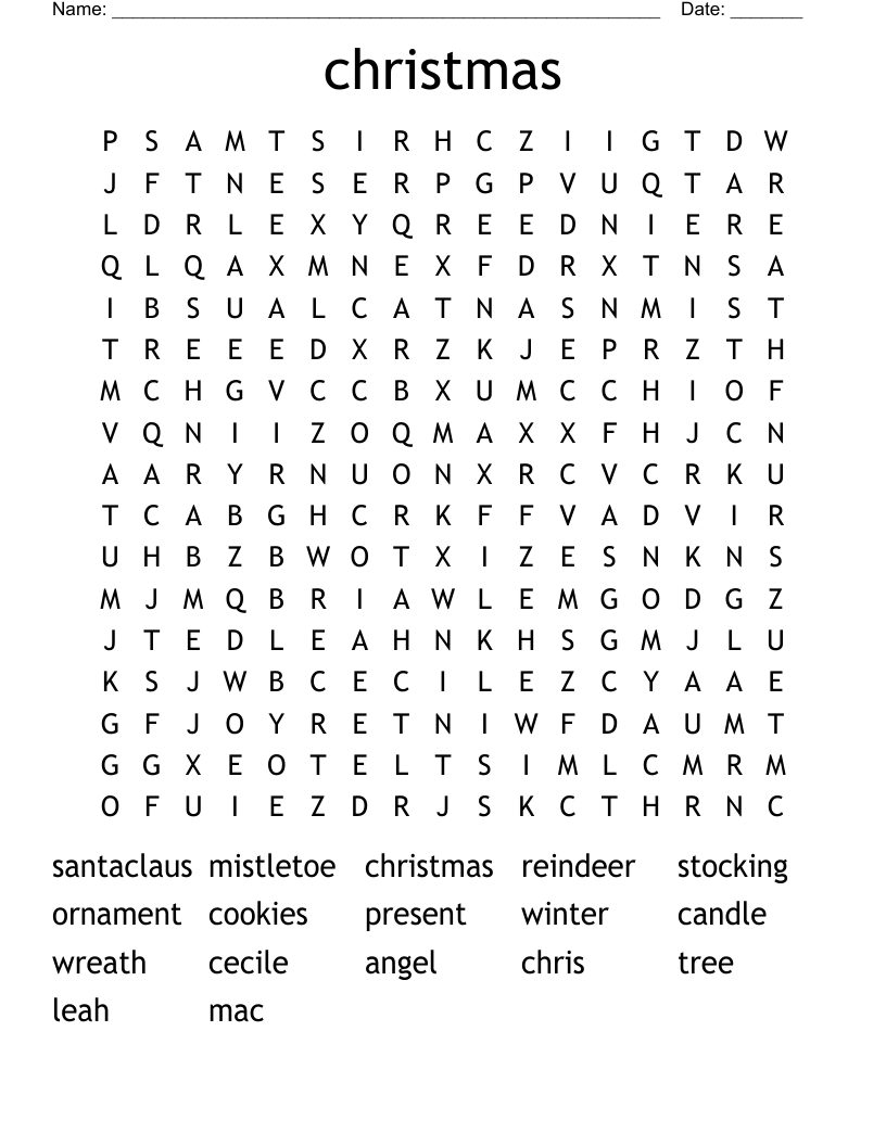 christmas Word Search