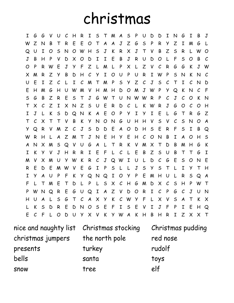 christmas Word Search