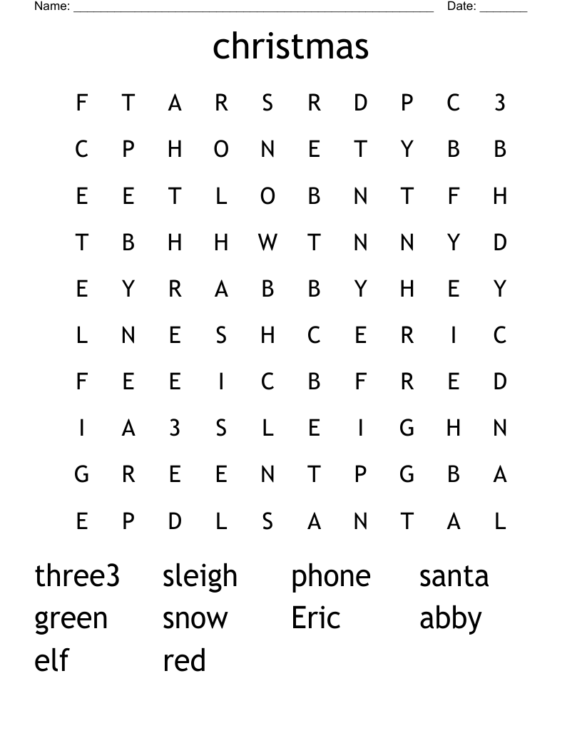 christmas Word Search