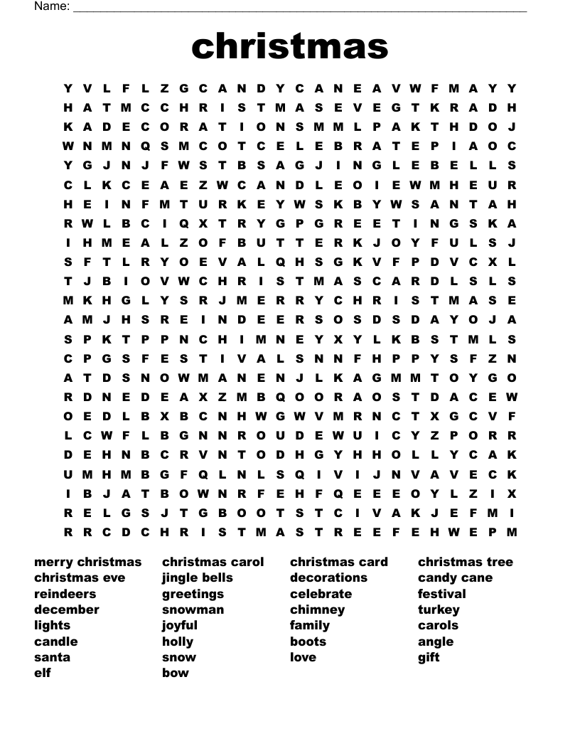 christmas Word Search