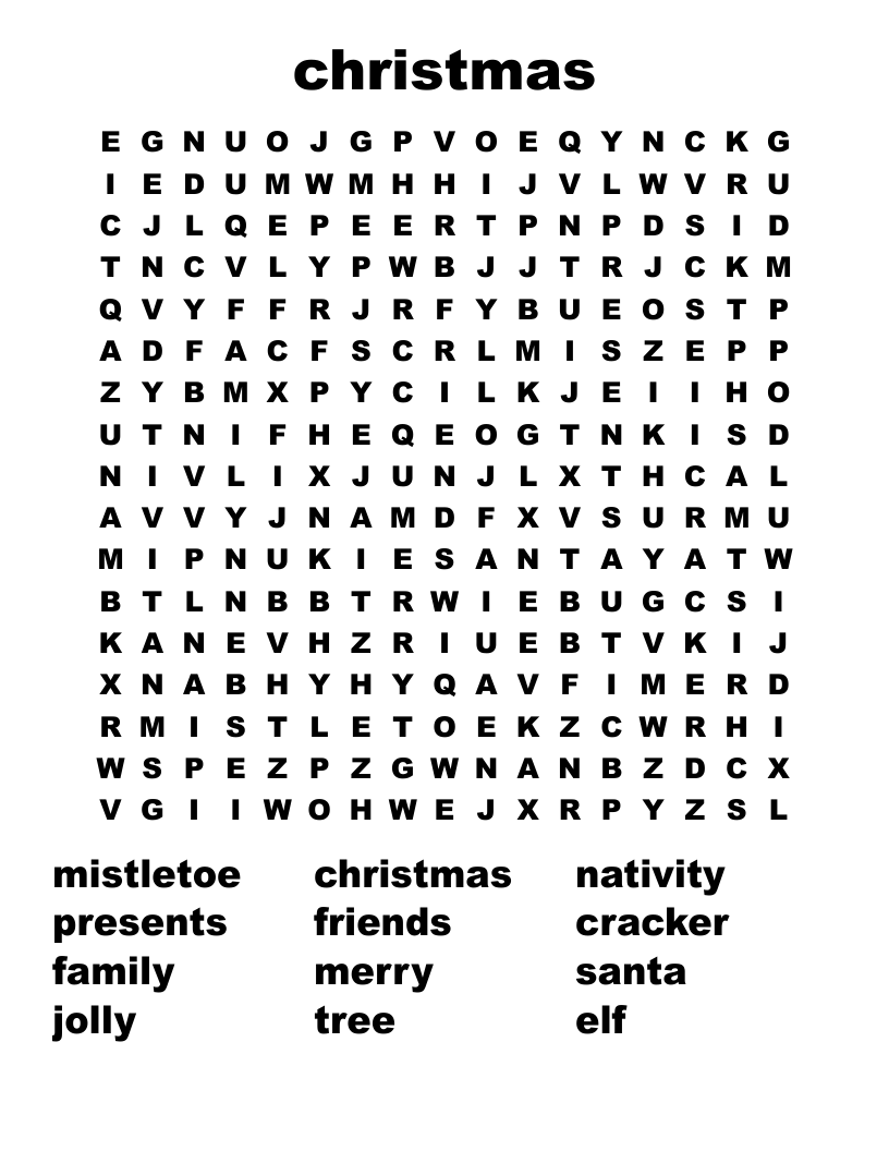 christmas Word Search