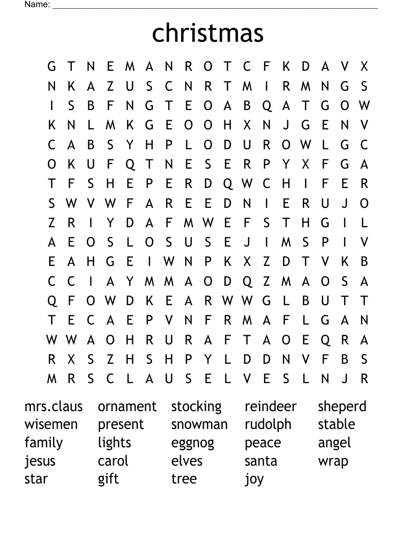 christmas Word Search