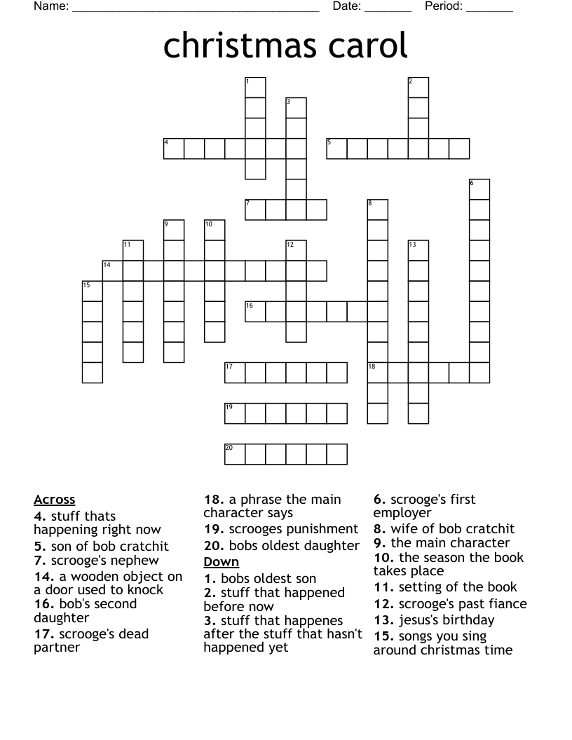 christmas carol Crossword