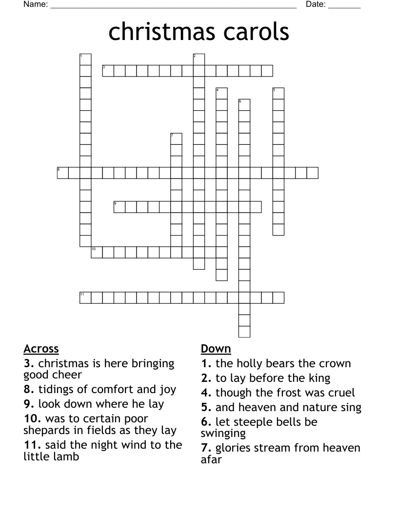 christmas carols Crossword