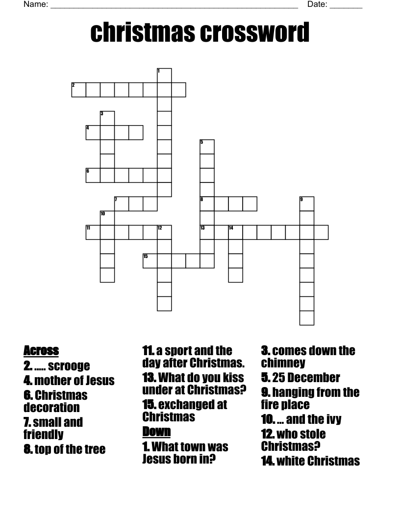 christmas crossword