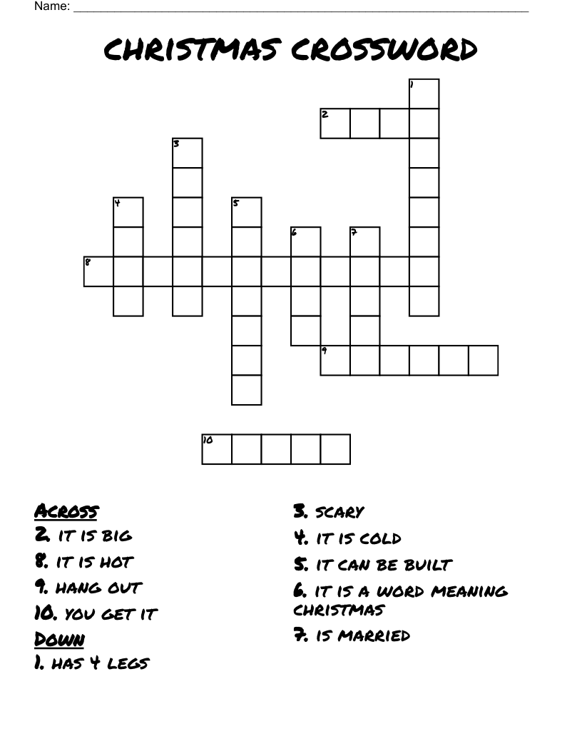 christmas crossword