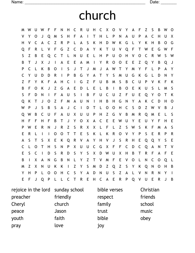 church  Word Search