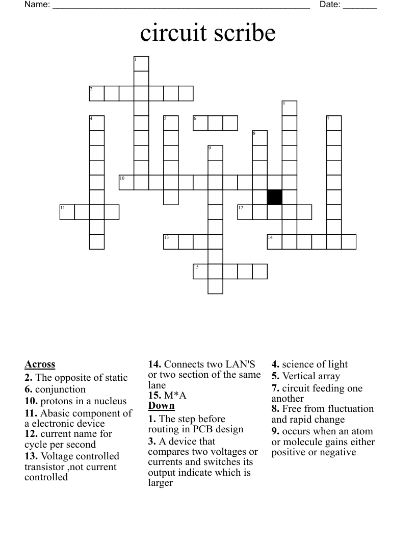 circuit scribe Crossword