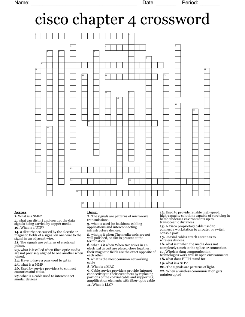 cisco chapter 4 crossword