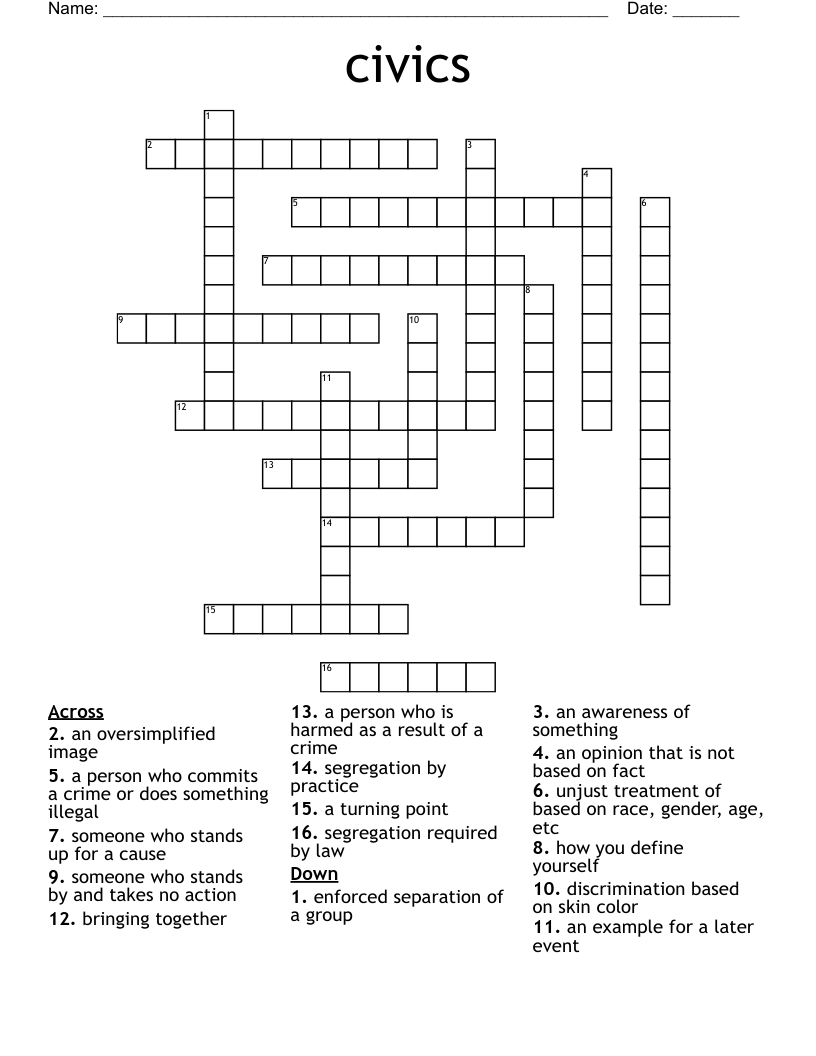civics Crossword