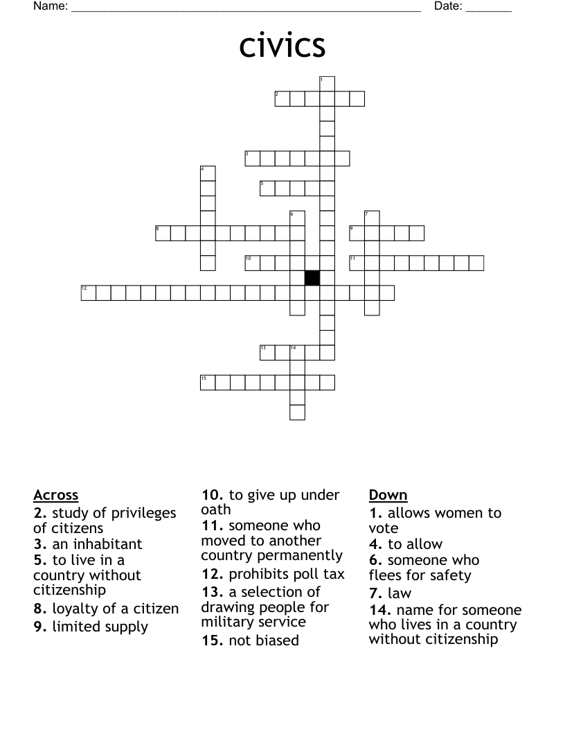 civics Crossword