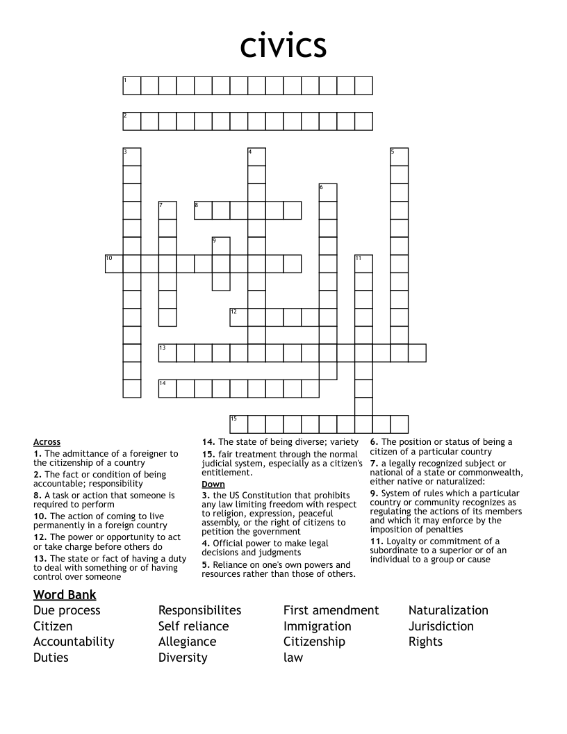 civics Crossword