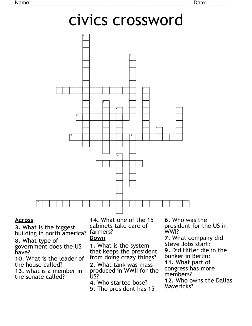 civics crossword