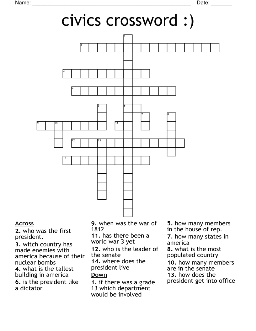 civics crossword :)