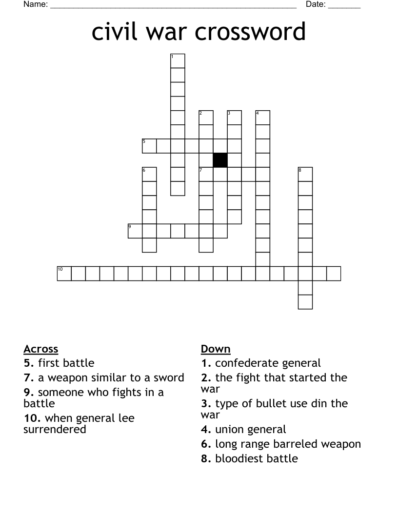 civil war crossword
