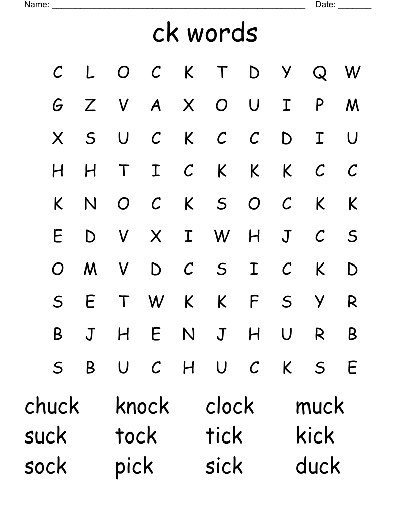 ck words Word Search