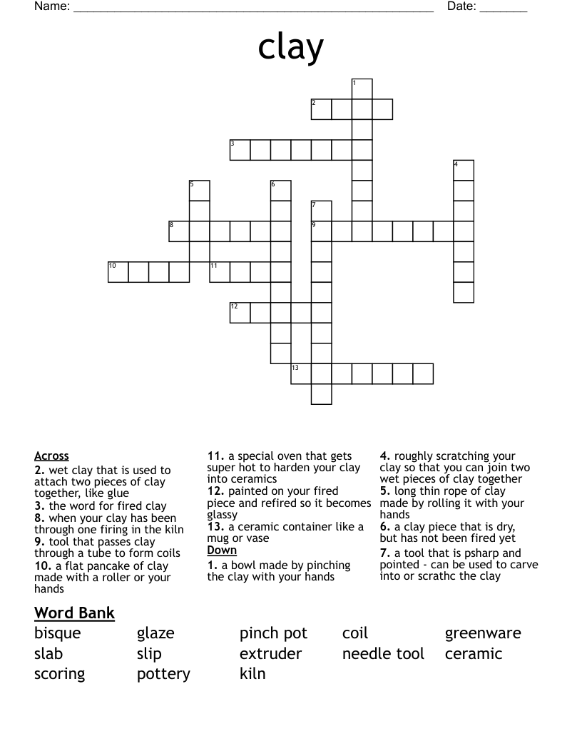clay Crossword