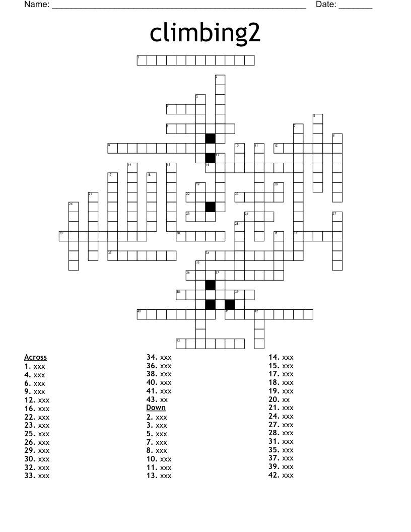 climbing2 Crossword