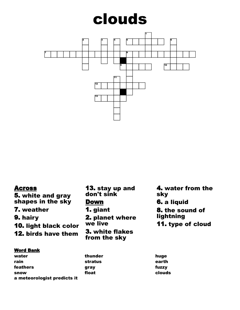 clouds Crossword
