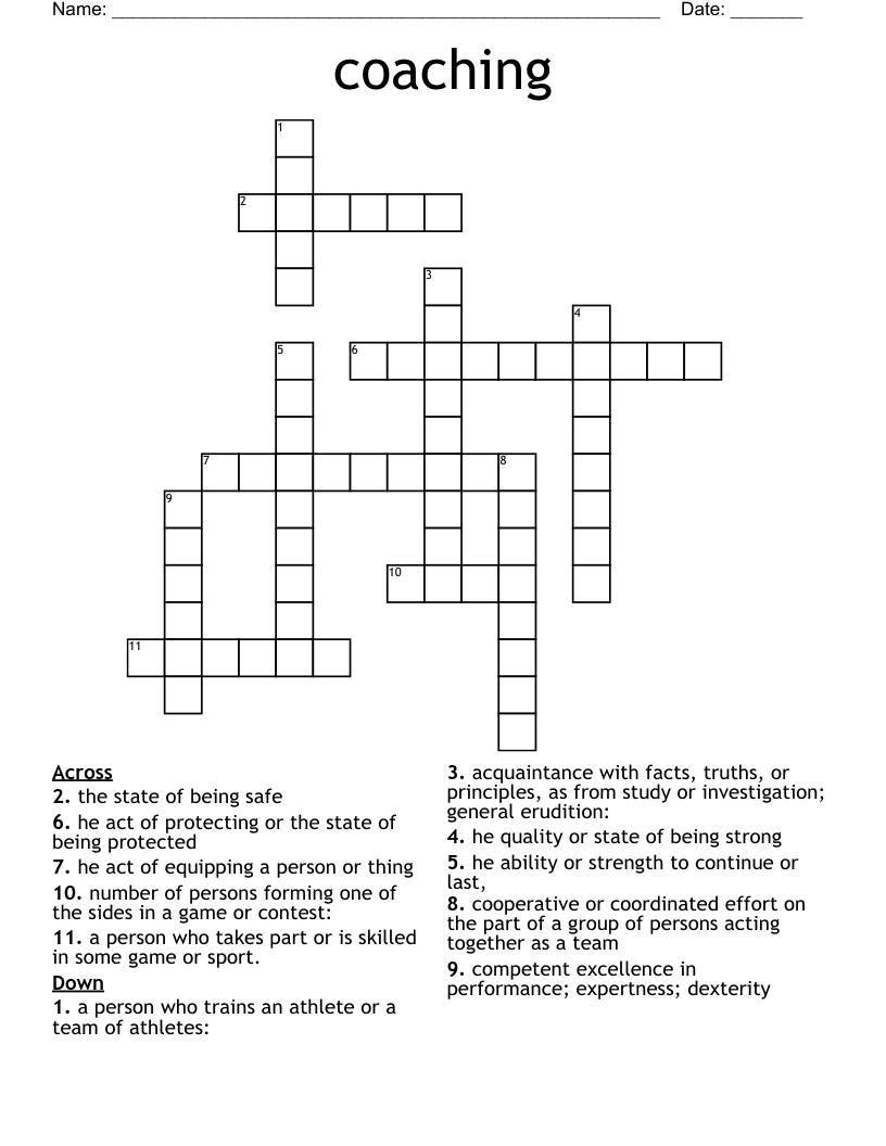coaching Crossword