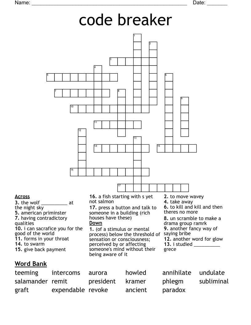 code breaker Crossword