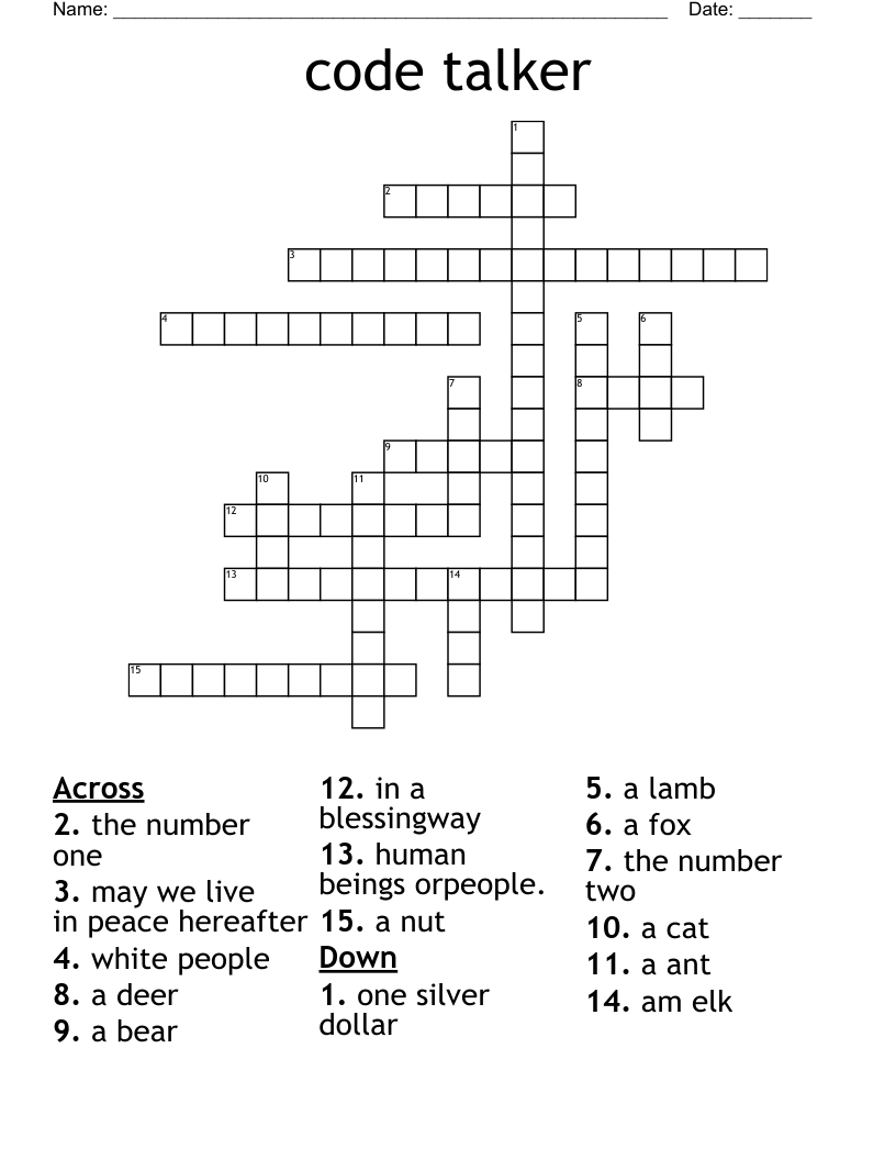 code talker Crossword