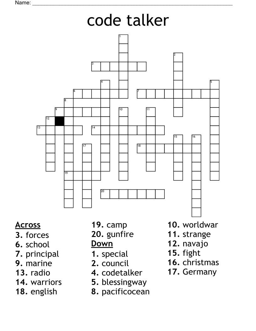 code talker Crossword