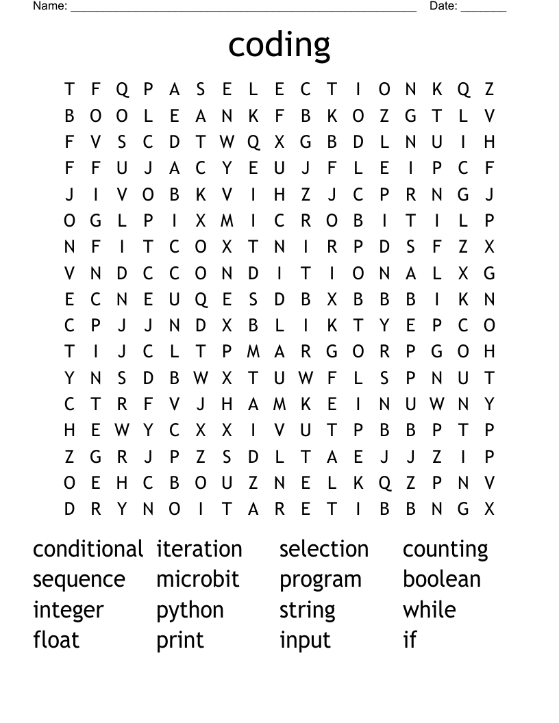 coding Word Search
