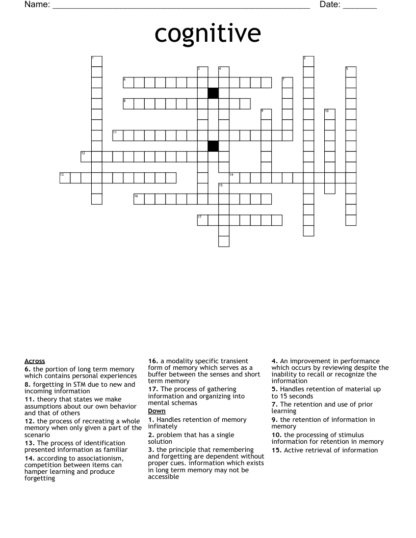 cognitive  Crossword