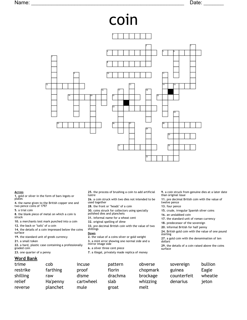 coin Crossword